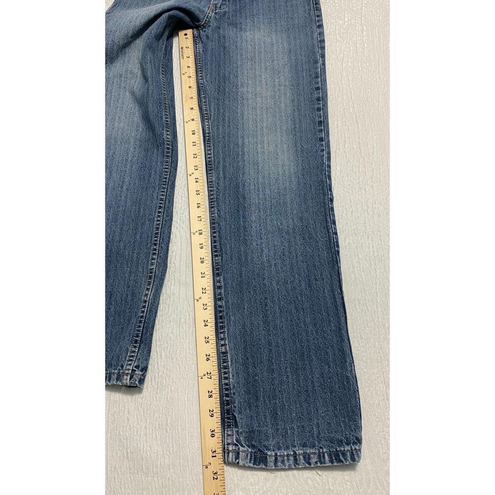 LADA Mens Blue Jeans Wide Leg Straight Distressed Denim Pants Size 30 Y2K Skater - Picture 6 of 11
